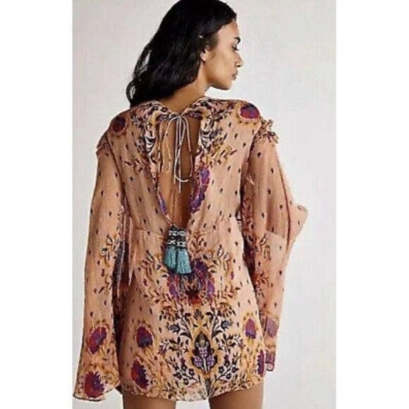 NWT FREE PEOPLE FULL MOON FROCK EMBELLISHED MINI DRESS - Picture 3 of 3